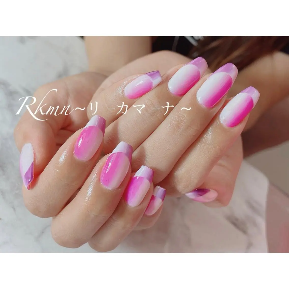 ネイル アートネイル フレンチネイル 春ネイル ハンドネイル フットネイル ハンドケア Rkmn ~リ-カマ-ナ~のネイルデザイン