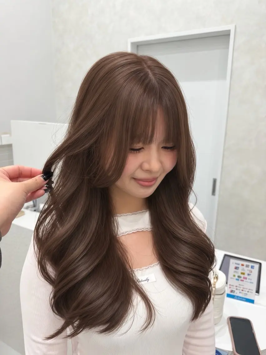 セミロング カット ヘアカラー トリートメント maho/ブリーチ ミルクティー四条大宮のヘアスタイル