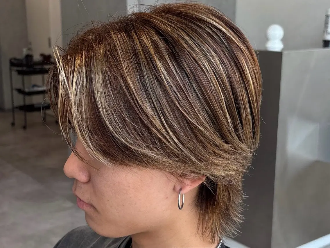 カラー ヘアアレンジ メンズ メンズハイライト ハイライトカラー ヘアカラー (メンズ特化)AKI /古本晃大のヘアスタイル
