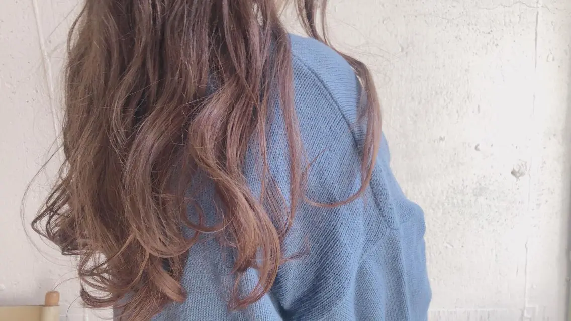 ロング カラー ヘアアレンジ ブリーチ ブラウンカラー ピンクカラー ピンクブラウン カット パーマ ふくだ りさ【ciAo!】のヘアスタイル