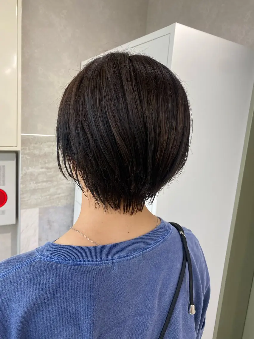 ショート くびれヘア ショートヘア 透明感カラー /ボブ momokaのヘアスタイル