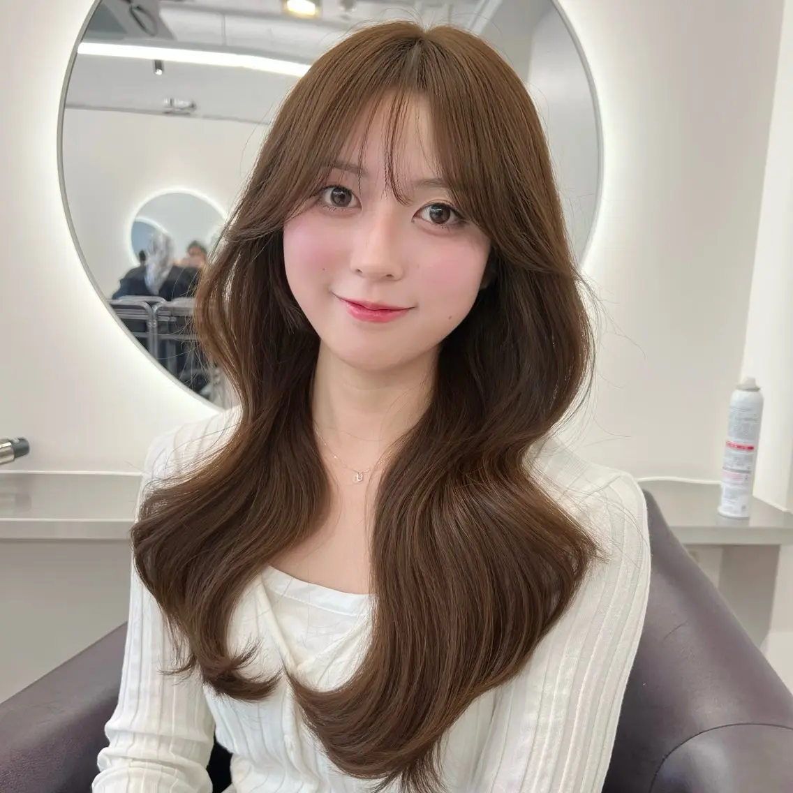 ロング カット ヘアカラー トリートメント ヘアセット 韓国ヘア/透明感 カラー🤍yukaのヘアスタイル