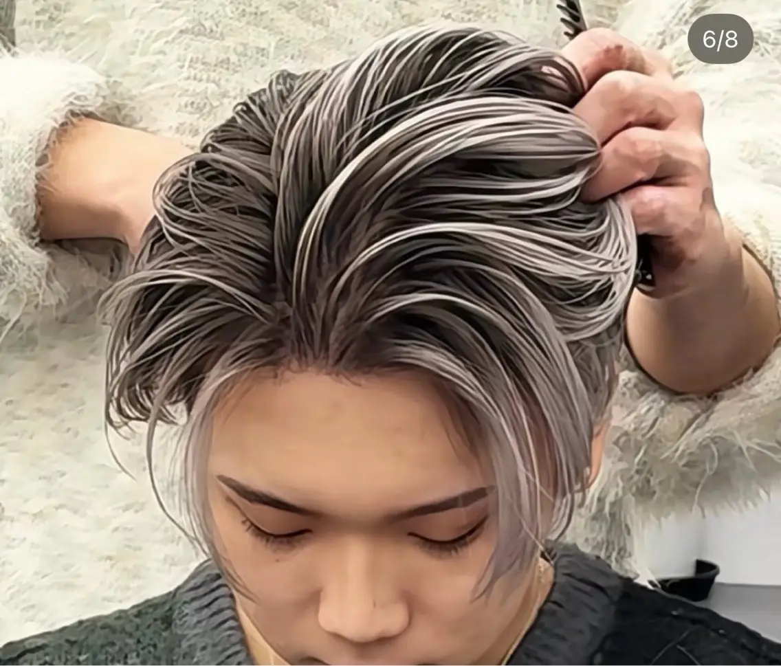 カラー メンズ メンズバレイヤージュ バレイヤージュ ヘアカラー 原宿/ハイライト バレイヤージュ/大智のヘアスタイル