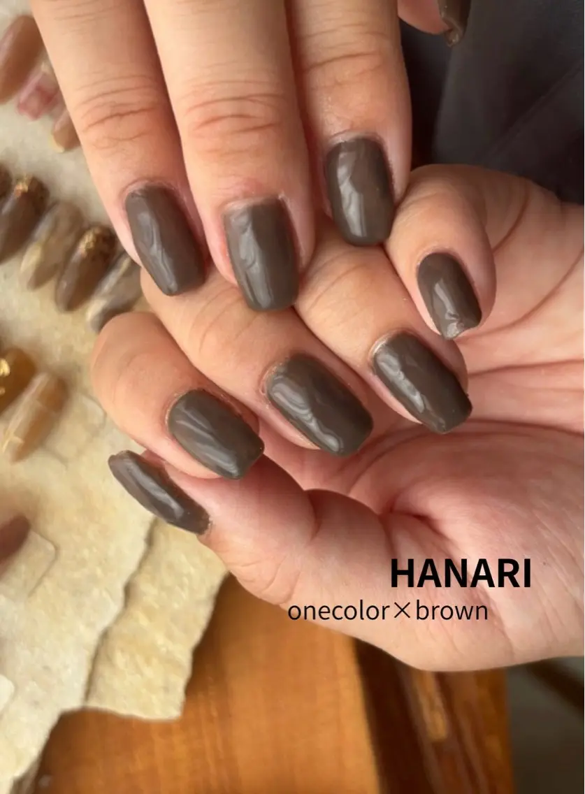 ネイル ブラウン ハンドネイル sakura nailのネイルデザイン