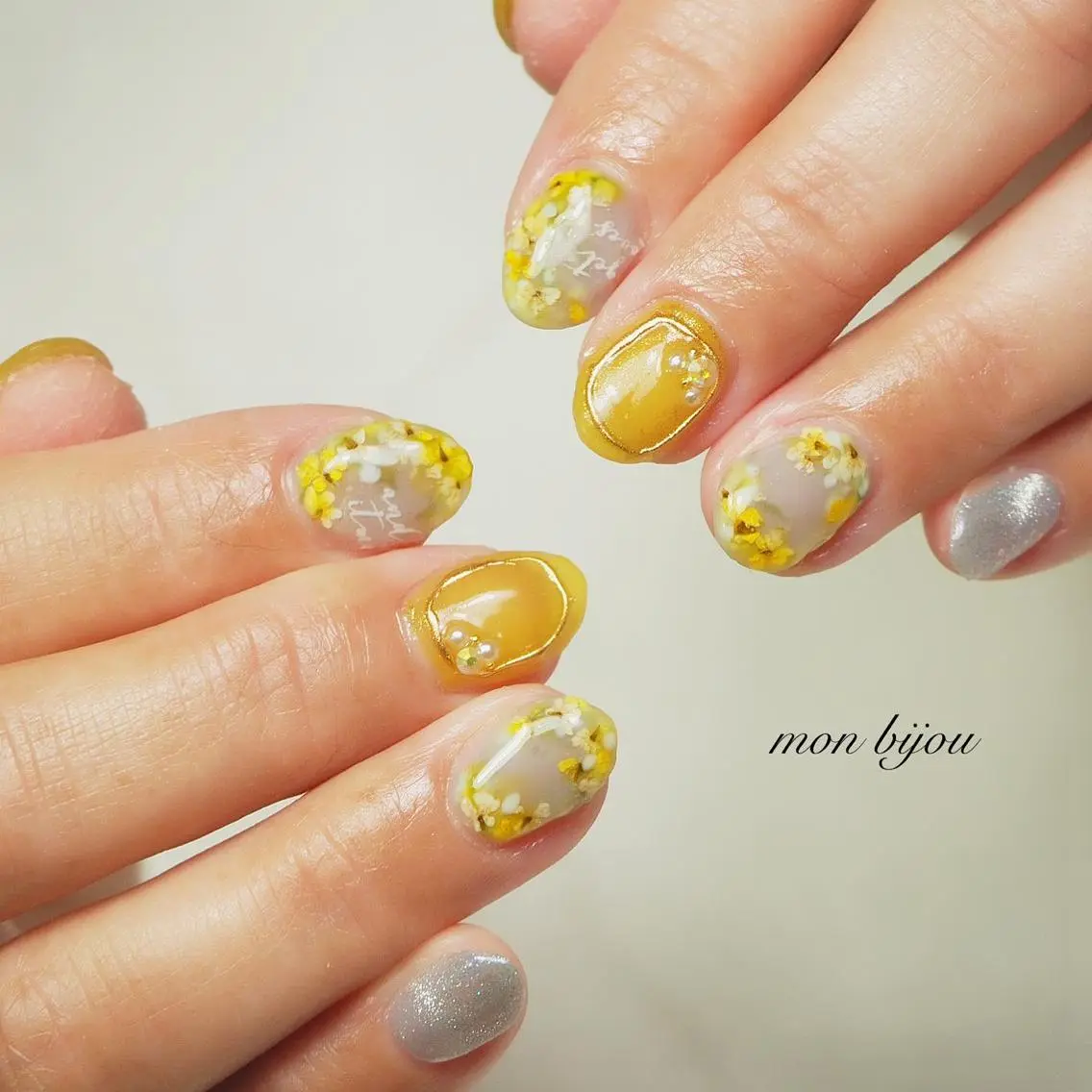 ネイル アートネイル フラワーネイル ハンドネイル ハンドケア mon bijou 坪井のネイルデザイン