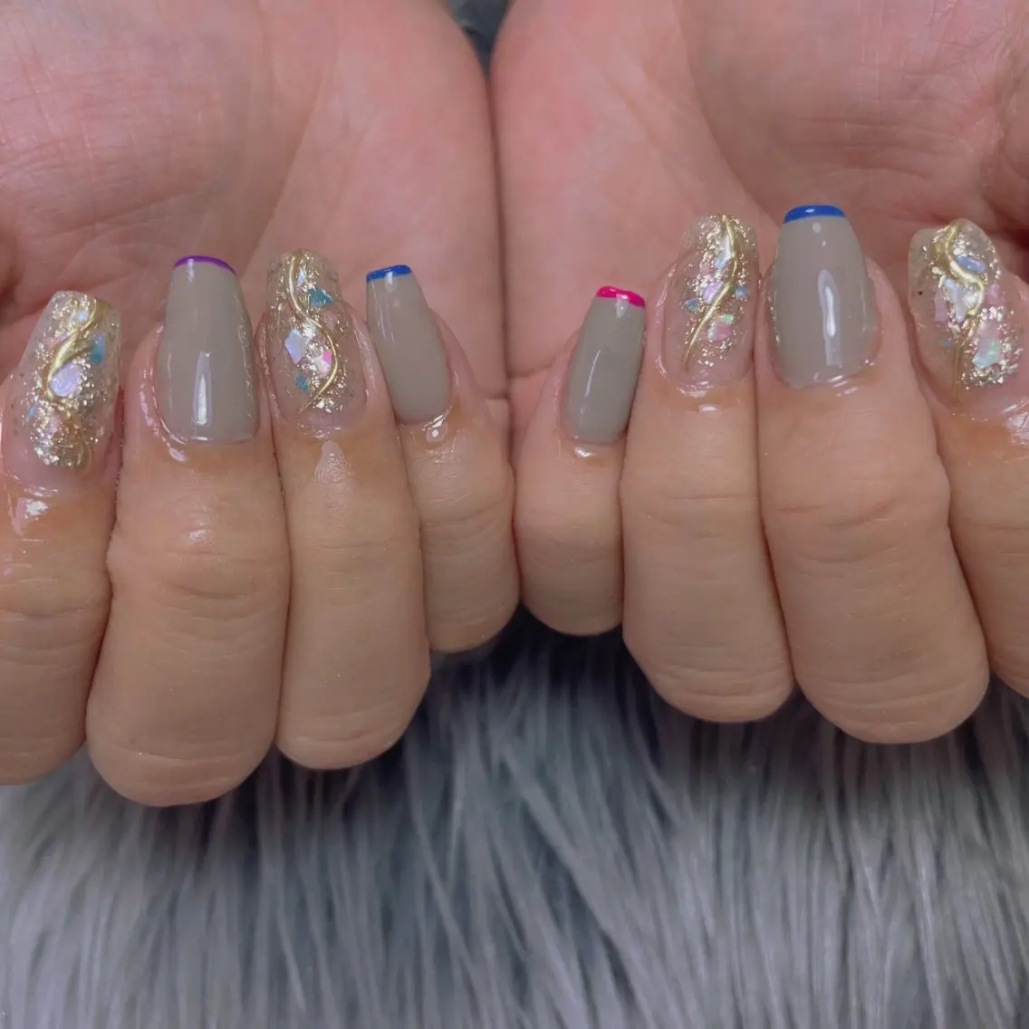 ネイル フラッシュネイル グラデーション 韓国ネイル ラメ(グリッター) ラメグラデーション ハンドネイル nail salon R'sのネイルデザイン