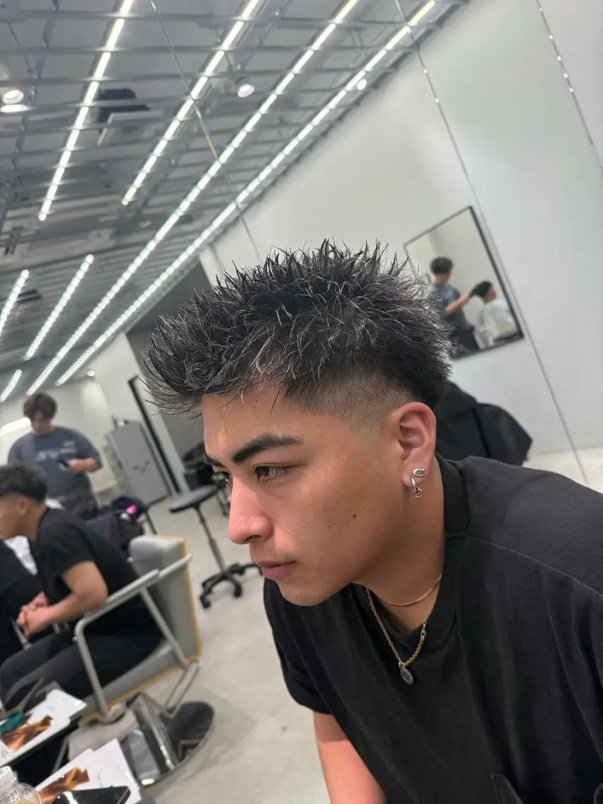 ショート メンズ メンズメッシュ カット ヘアカラー Joule大分 メンズ特化植木永遠のヘアスタイル