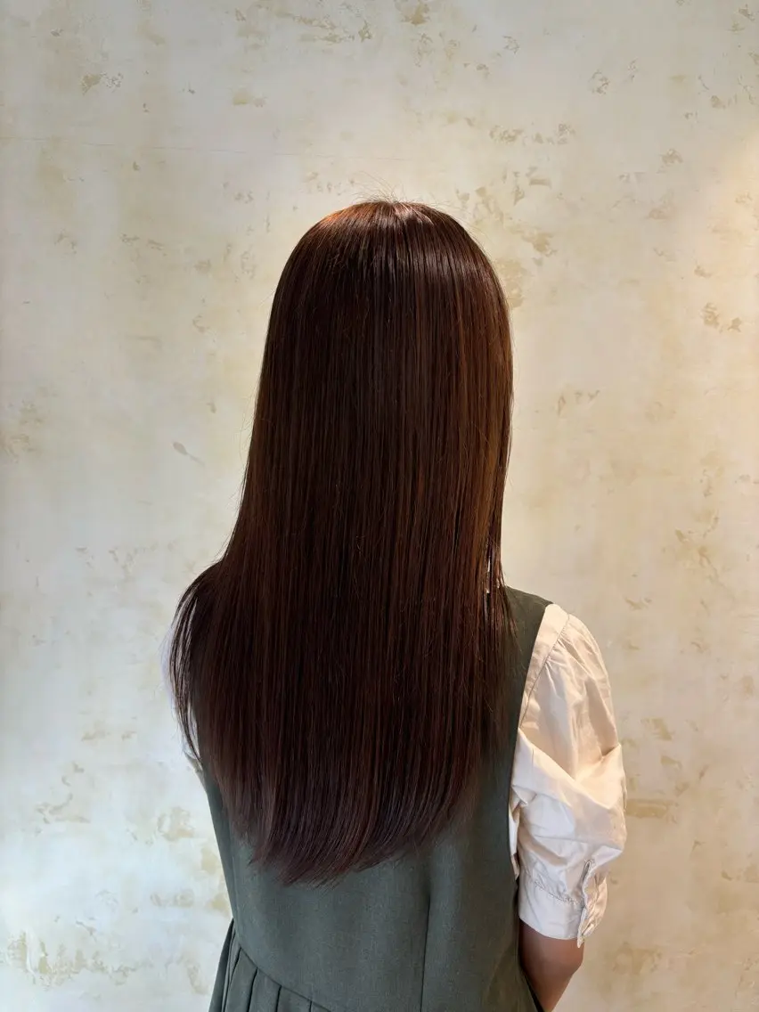 ロング カラー ブリーチ ココアグレージュ グレージュ ブリーチなしカラー ヘアカラー 西村 佳凜のヘアスタイル