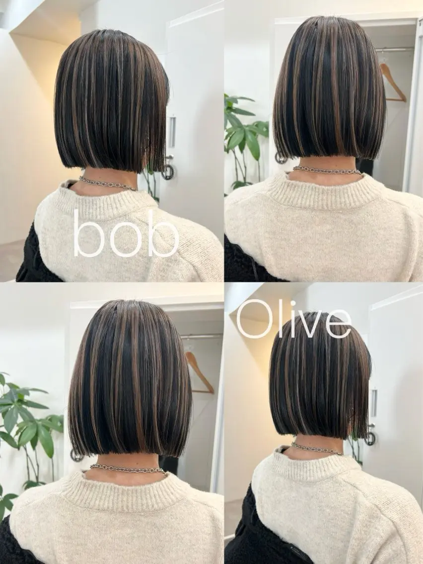 ショート カラー カット ヘアカラー トリートメント サナ🌱 切りっぱなしボブのヘアスタイル