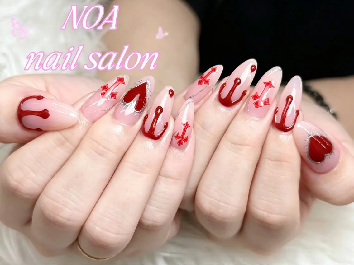 ネイル 長さ出し フレンチネイル ジェルネイル ガーリー キラキラネイル ハンドネイル Noa Nail みつきのネイルデザイン