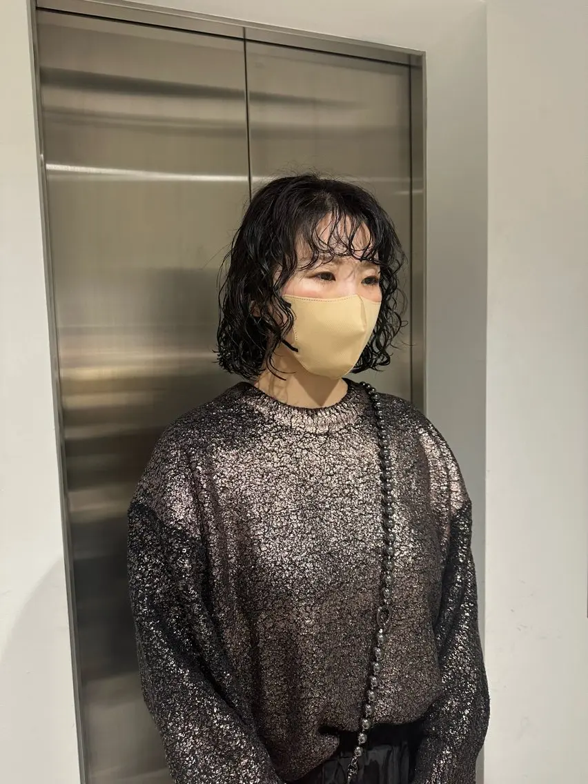 ミディアム カラー パーマ キッズ カット パーマ トリートメント オトナヘア🌸 harukaのヘアスタイル