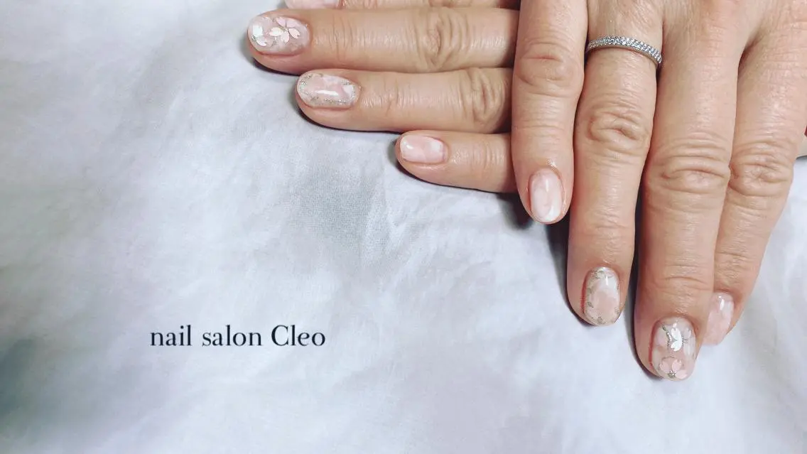 ネイル アートネイル 桜ネイル Cleo クレオのネイルデザイン
