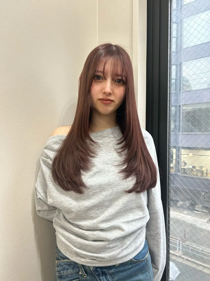 ロング カット ヘアカラー トリートメント えり 堀江/ボブ /レイヤー/艶髪のヘアスタイル