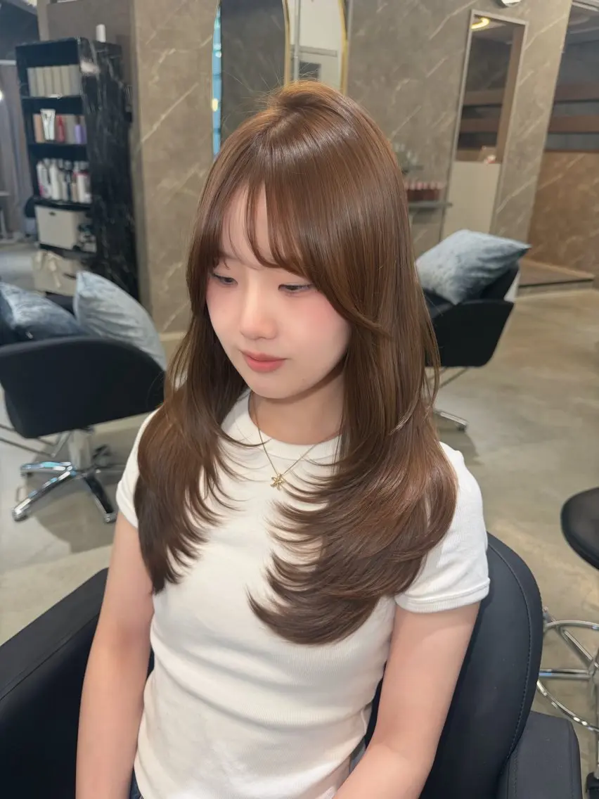 ロング カラー ヘアカラー caho/大阪梅田 韓国ヘア♡のヘアスタイル