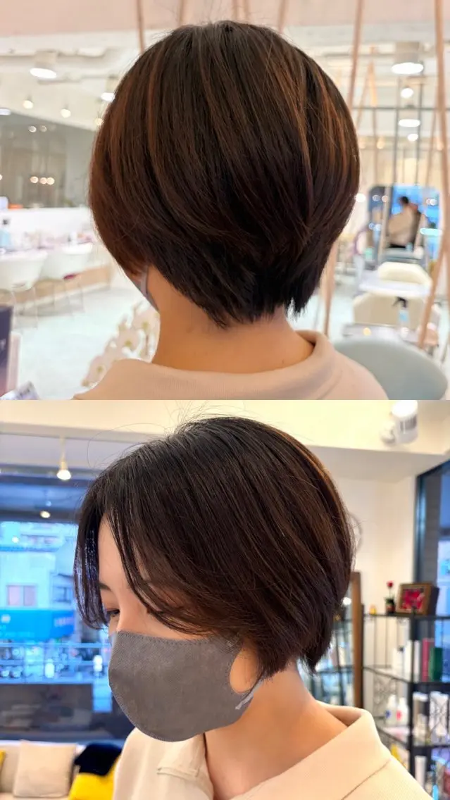 首周りスッキリ✨️ショートボブ‼️の写真