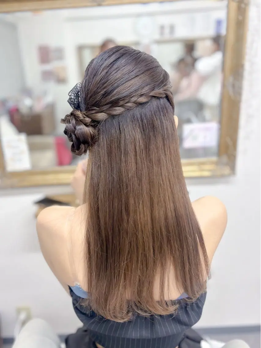 セミロング ヘアアレンジ ヘアセット ⭐︎moe 【ヘアセット🧸】のヘアスタイル