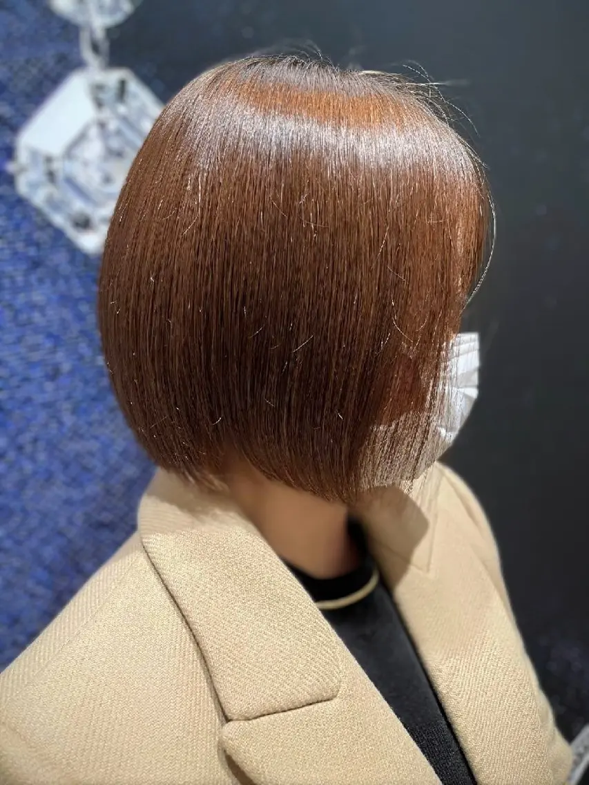 ショート カラー ブラウンカラー オレンジ オレンジブラウン ボブ LOARK博多  Kiharaのヘアスタイル