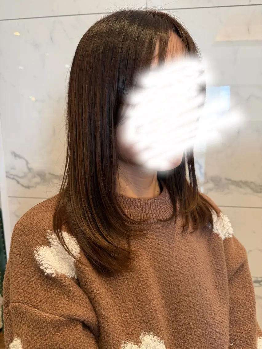 セミロング 顔周りカット レイヤーカット 木村 綺音のヘアスタイル