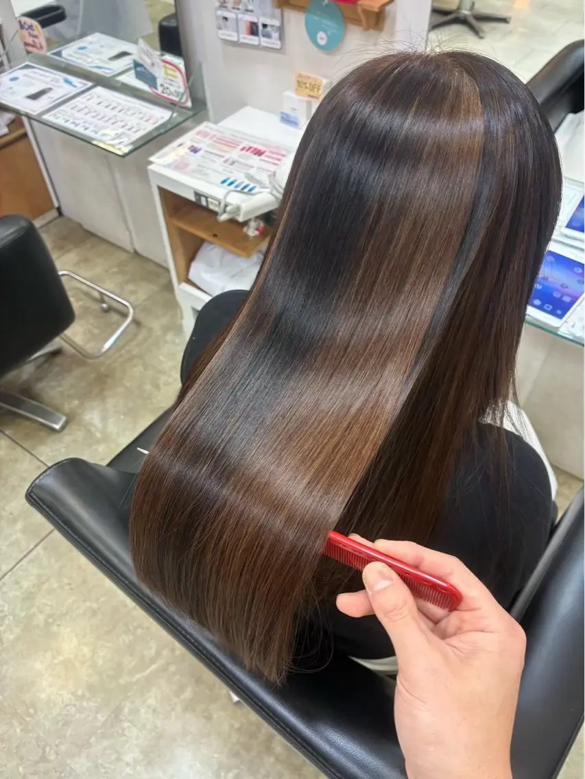 ロング 縮毛矯正 坂爪 智哉のヘアスタイル