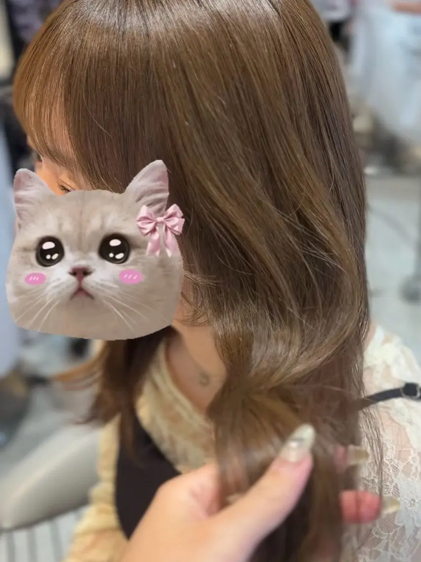 セミロング カラー カット ヘアカラー トリートメント ヘアセット/レイヤー 縮毛矯正/はるか🎀のヘアスタイル