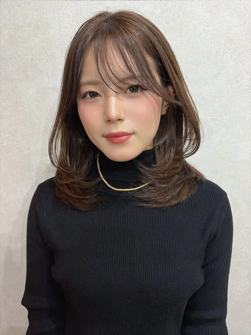 ミディアム カット ヘアカラー maya🇰🇷韓国 レイヤー/顔まわりのヘアスタイル