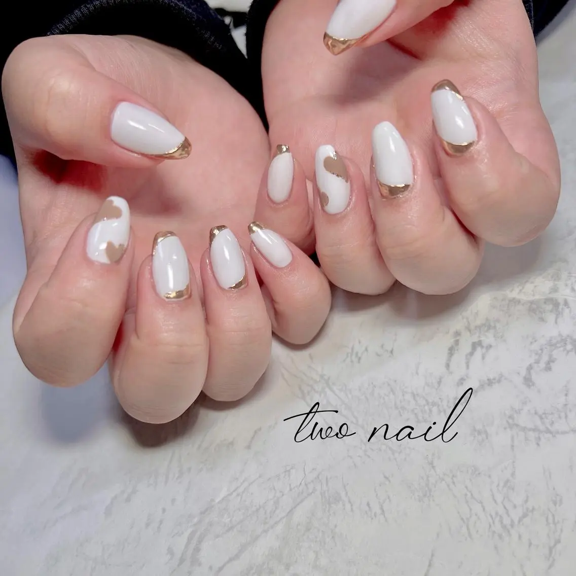 ネイル アートネイル フットネイル ハート ニュアンスネイル オフィスネイル two nailのネイルデザイン