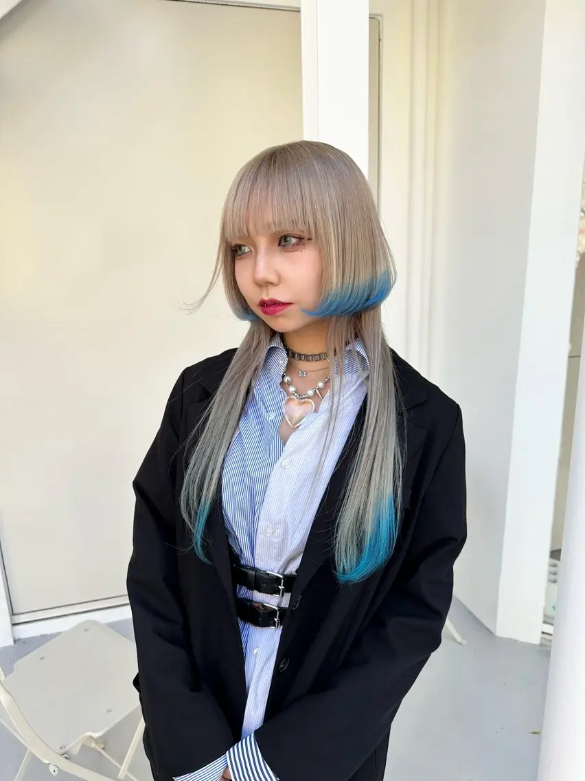 ロング カラー ハイトーン×似合わせ 🌱中川慎之介のヘアスタイル