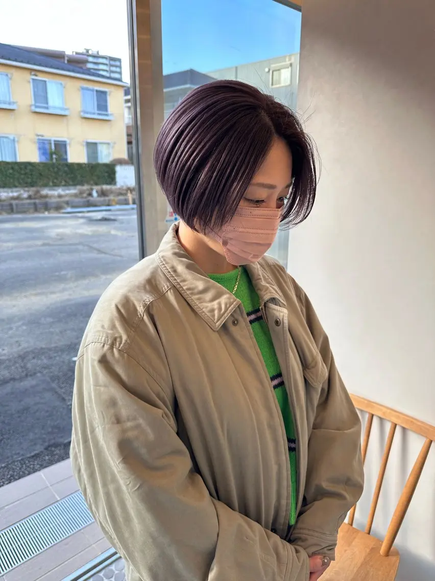 ショート カラー ブリーチ ショートヘア カット ヘアカラー トリートメント 山口 悟のヘアスタイル