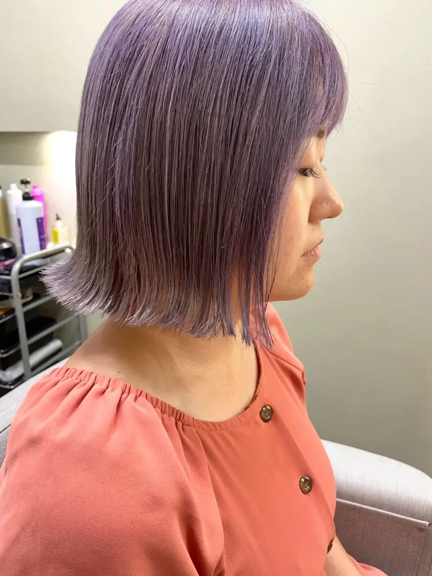 ショート カラー ブリーチ 髪質改善カラー&TR 縮毛矯正/弱酸性矯正のヘアスタイル