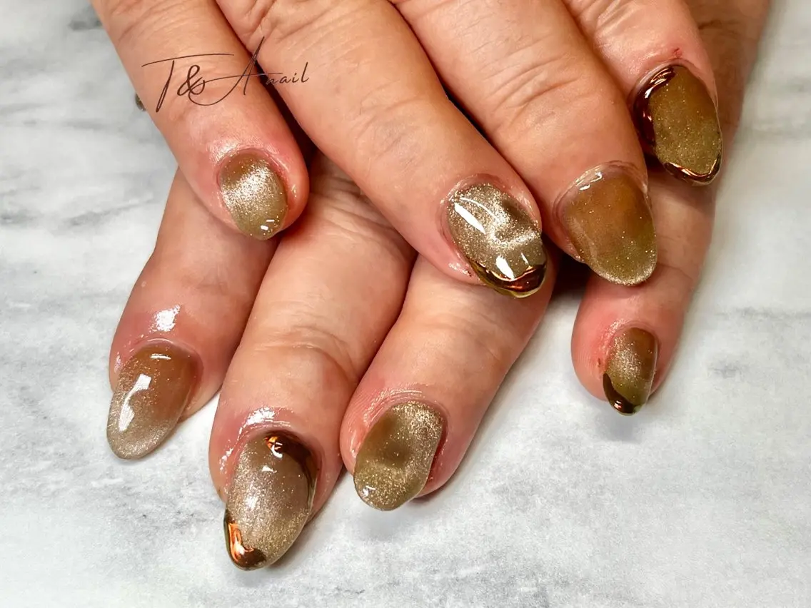 ネイル ジェルネイル ハート マグネットネイル スカルプネイル シンプルネイル T&A nailのネイルデザイン