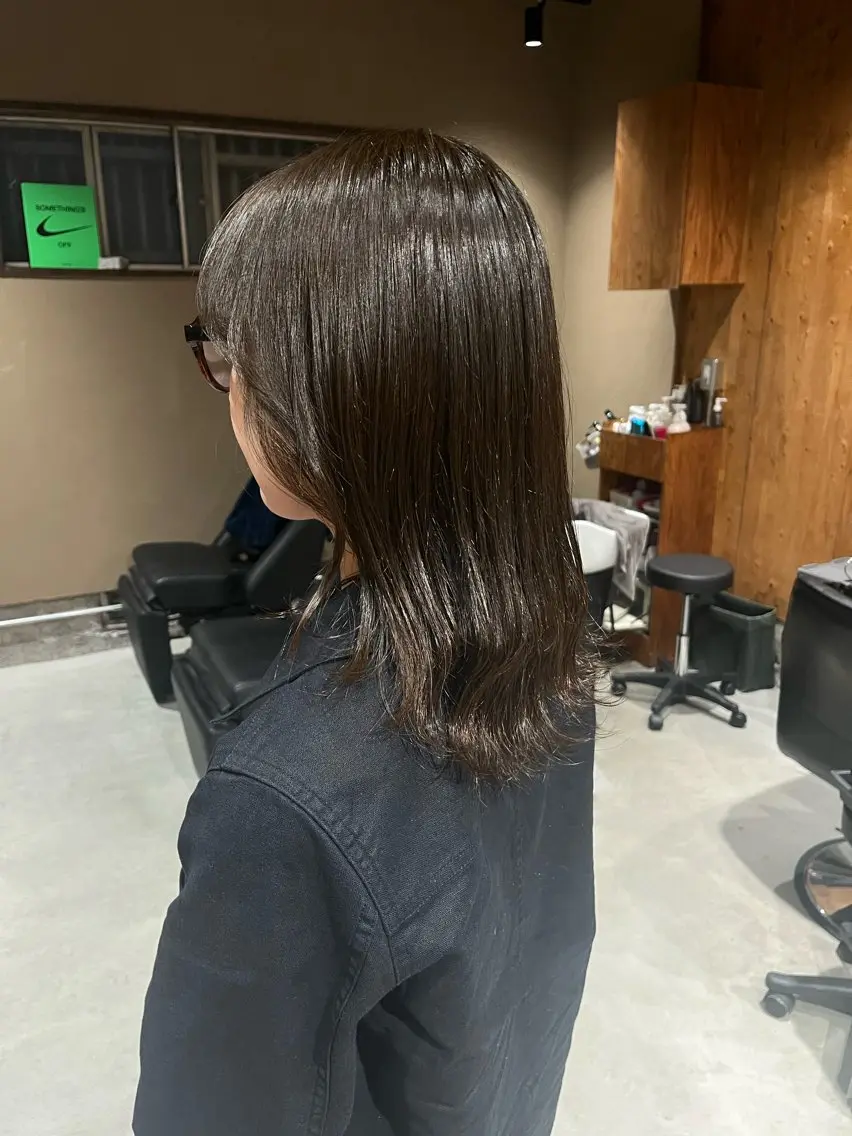 セミロング ヘアカラー トリートメント ヘッドスパ 中津/透明感カラー/ 溝曽路優衣のヘアスタイル