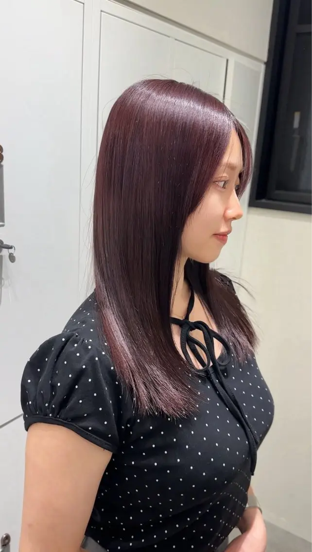セミロング カラー カット ヘアカラー 縮毛矯正 トリートメント 縮毛矯正 髪質改善 韓国風レイヤー 吉田のヘアスタイル