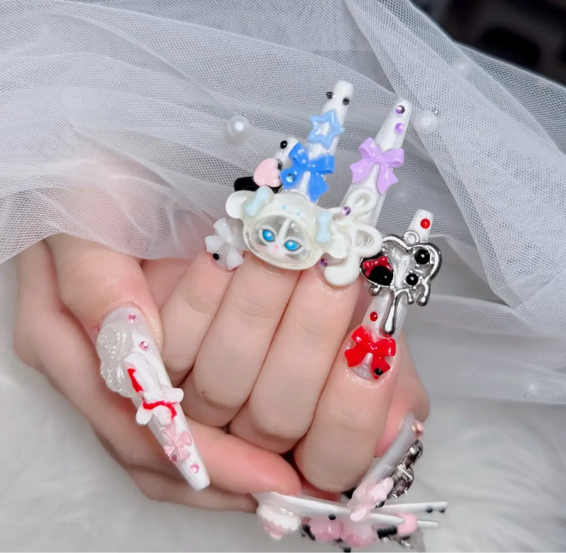 ネイル チークネイル 長さ出し フラッシュネイル フレンチネイル グラデーション ハンドネイル Lenie Nail Salonのネイルデザイン