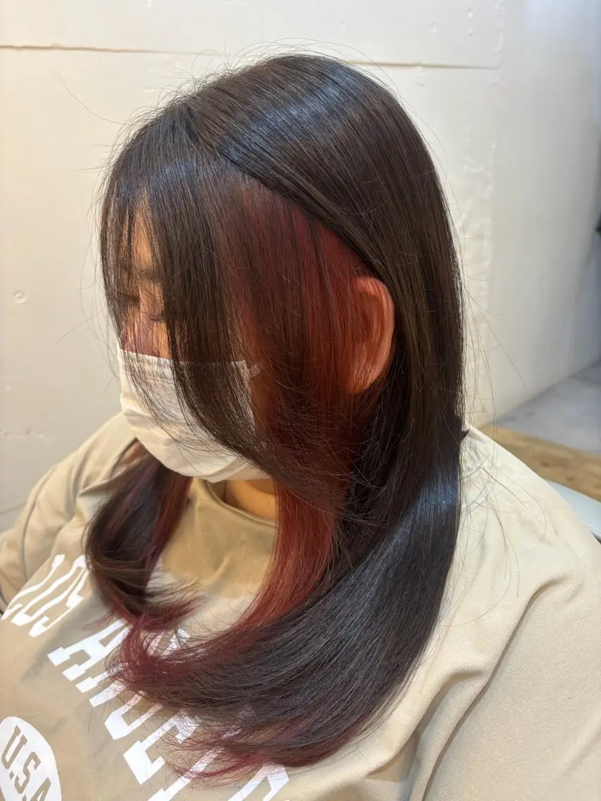 カラー インナーカラー ヘアカラー 暖色❤️艶カラー/ あおいのヘアスタイル