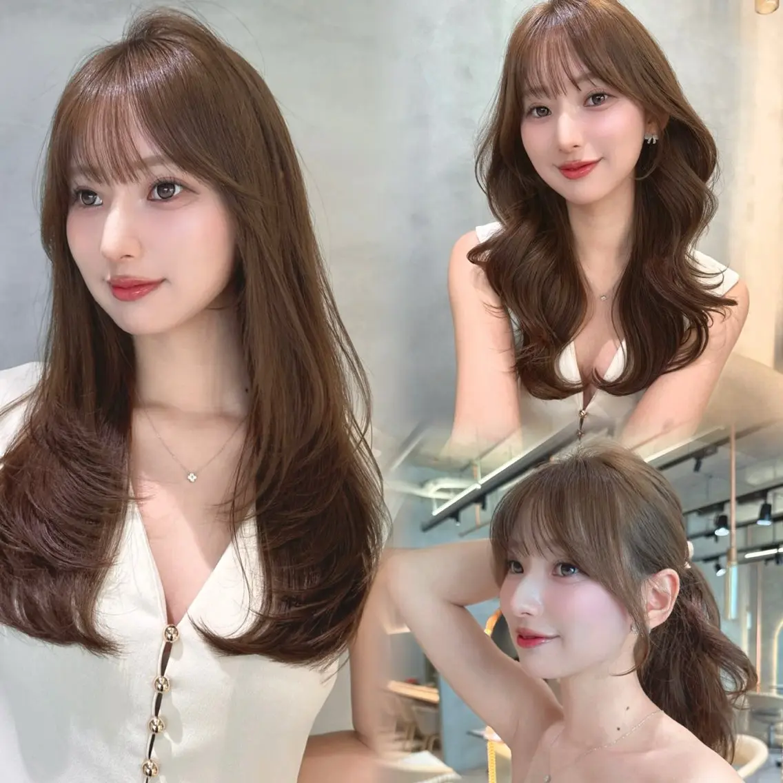 ロング カラー カット ヘアカラー トリートメント レイヤー/髪質改善 Lond ambreのヘアスタイル