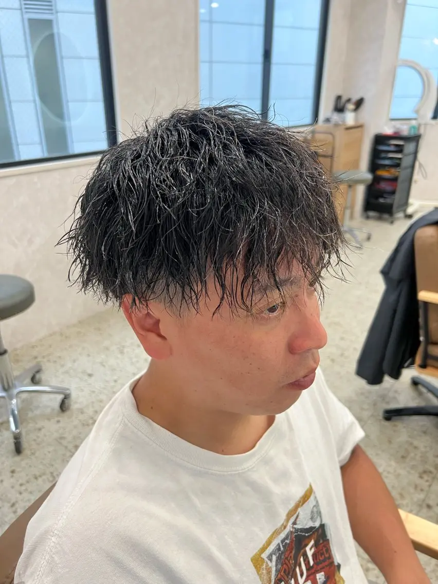 ショート パーマ メンズ メンズパーマ 似合わせカット カット パーマ 近藤 叶大のヘアスタイル