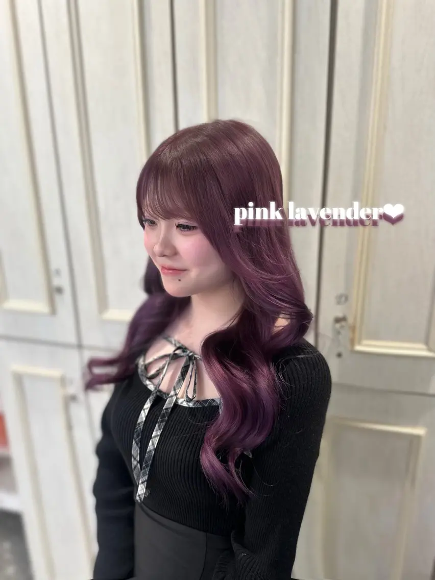 ロング カラー ラベンダーカラー ピンクカラー ヘアカラー 🎀ちゃんりお🎀 /ブリーチなしカラーのヘアスタイル