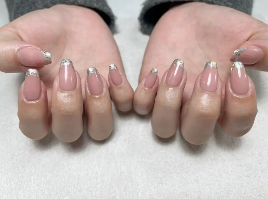 ネイル フレンチネイル ガラスフレンチ Aspii アスピーのネイルデザイン