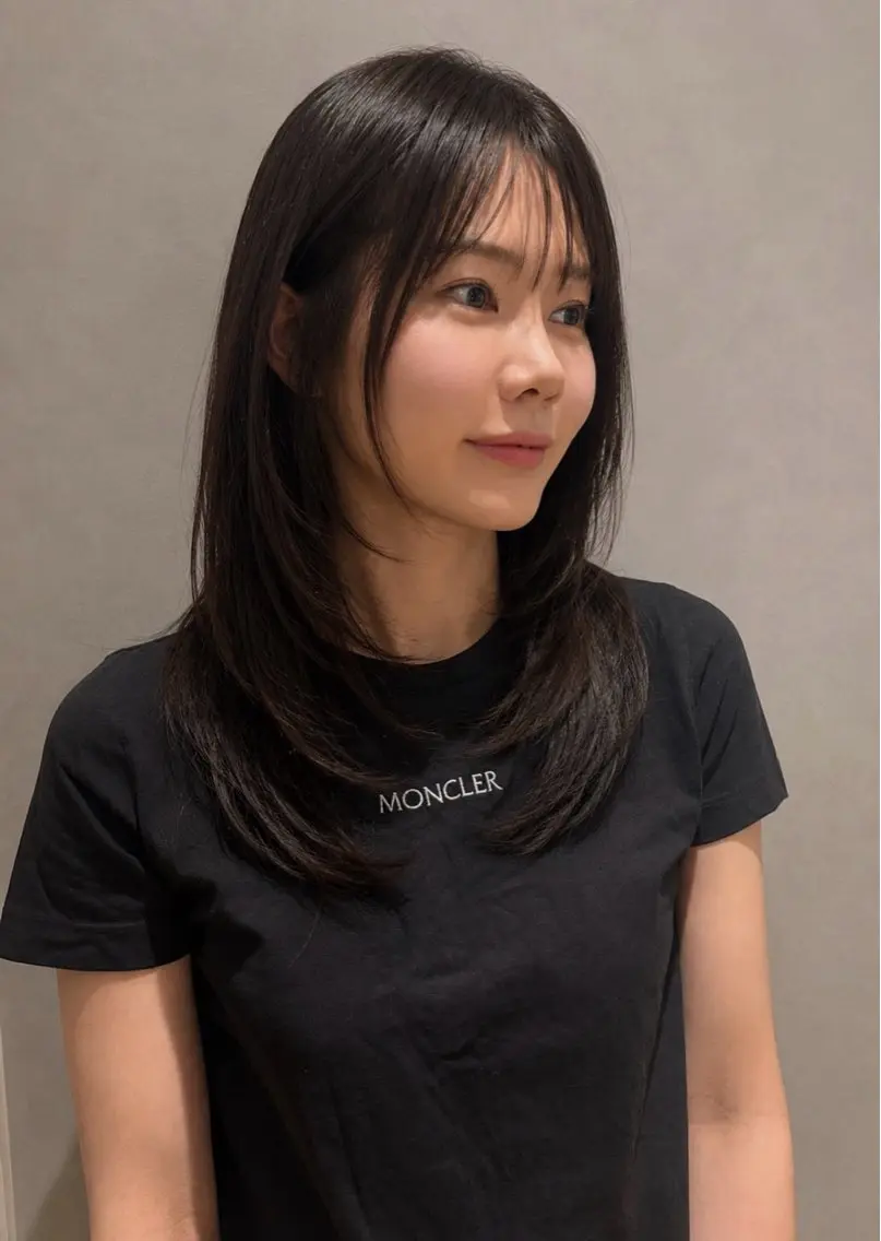 ミディアム 中野 栞里のヘアスタイル
