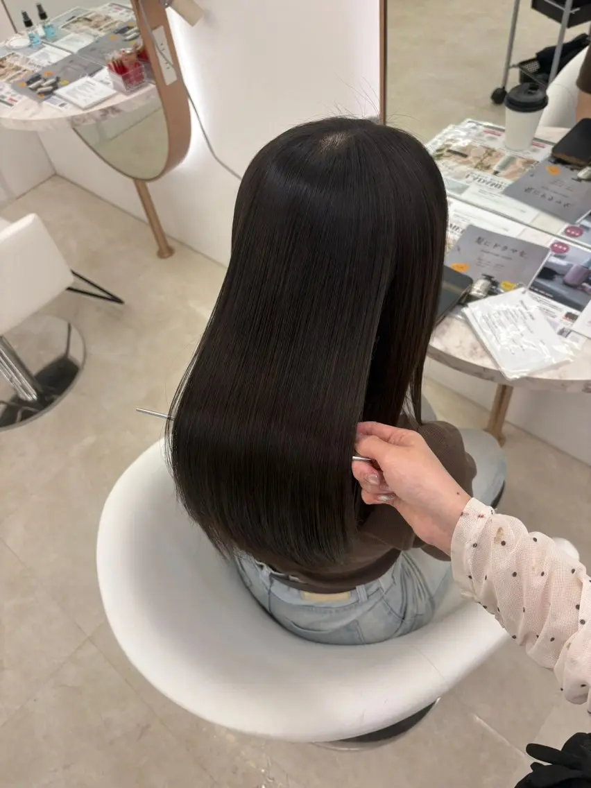 ロング 縮毛矯正 トリートメント tomoka/ 茶屋町/モデル募集中のヘアスタイル
