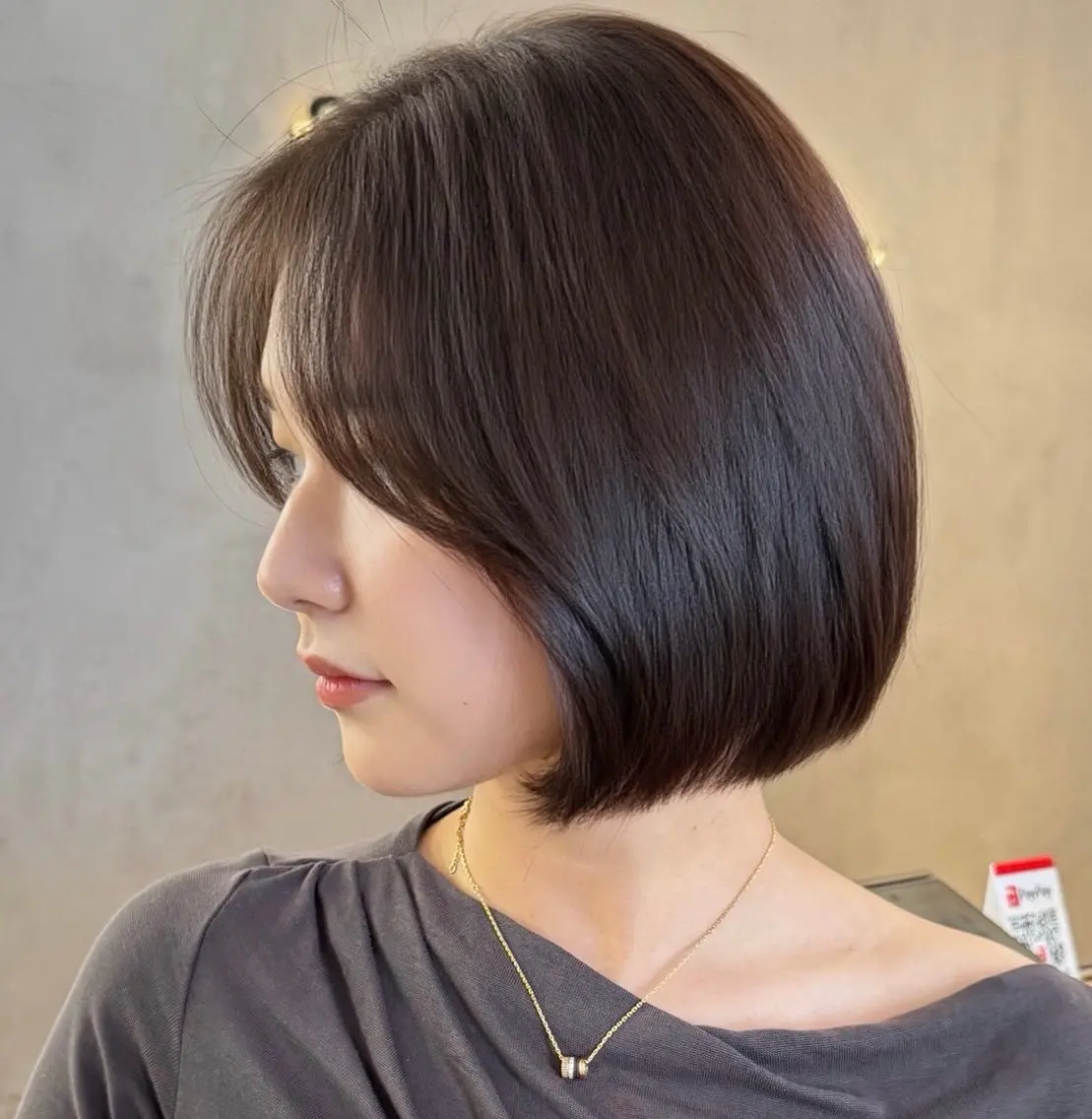 ショート ワンレンボブ ボブ 透明感カラー 🎀まりねのヘアスタイル
