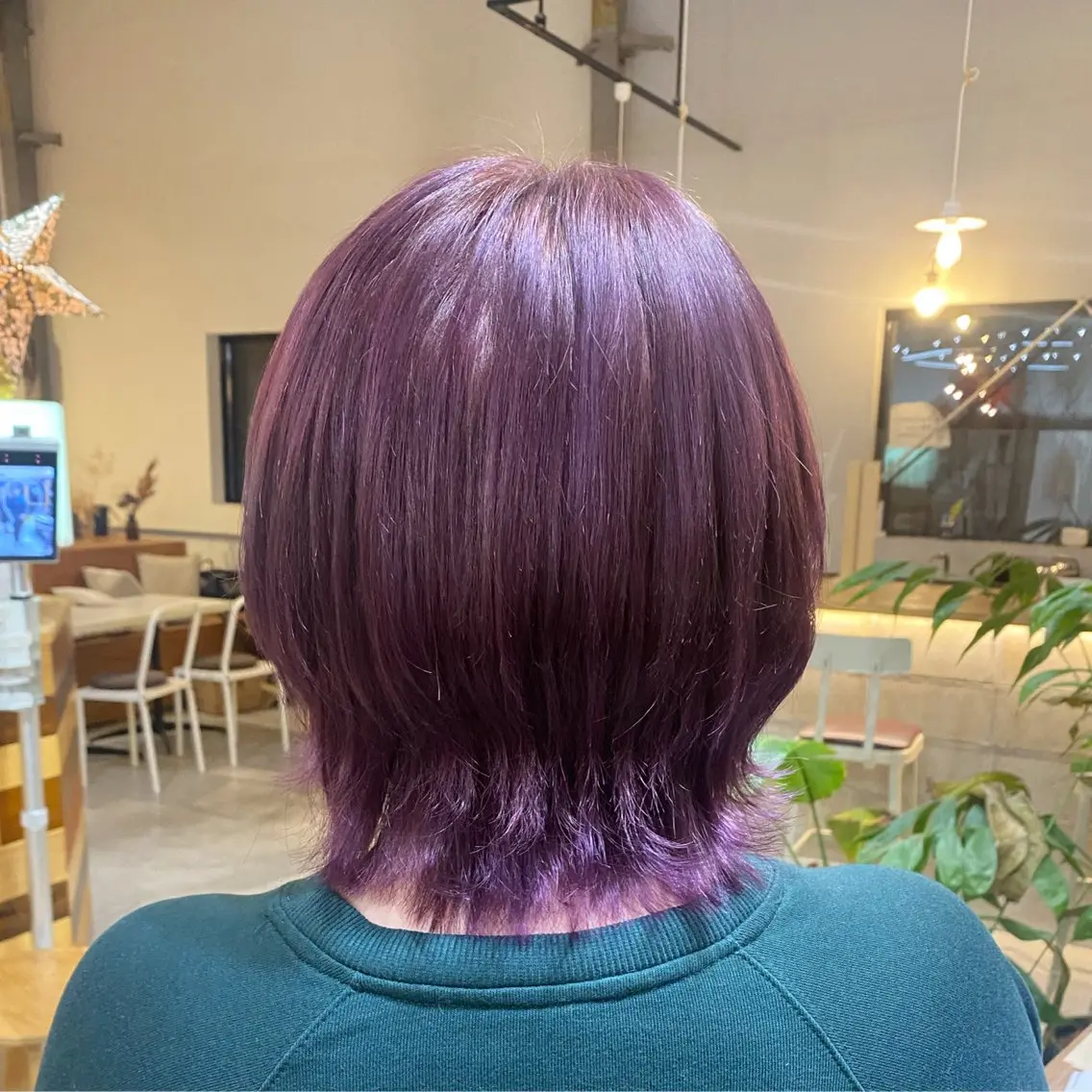 ミディアム カラー ブリーチ ピンクカラー ピンクパープル パープルカラー 大西 未来のヘアスタイル