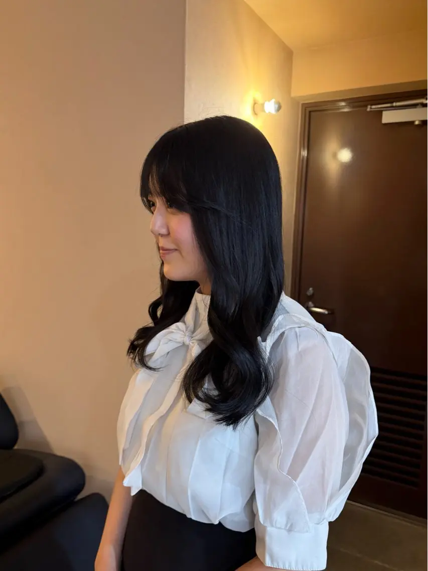 カラー 黒髪 透明感カラー ヘアカラー YOKE 桃山台 SAKI♩ ܸのヘアスタイル