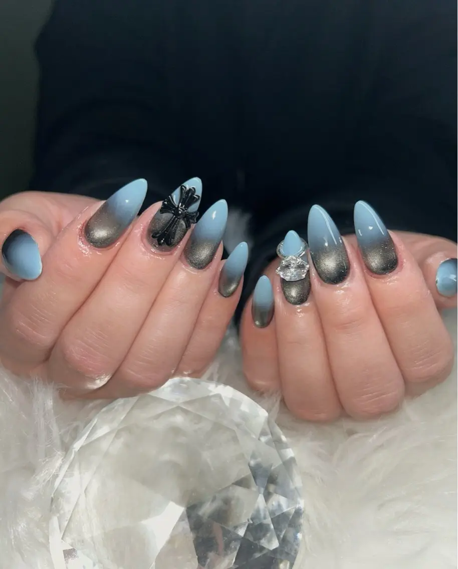ネイル アートネイル オーロラネイル チークネイル 長さ出し フットネイル ハンドネイル Chan nailsのネイルデザイン