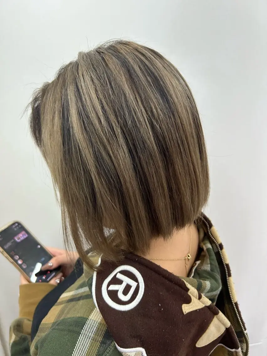 ショート シールエクステ ボブ エクステ ハイライト レイヤーカット レイヤー/エクステ alpha下妻のヘアスタイル