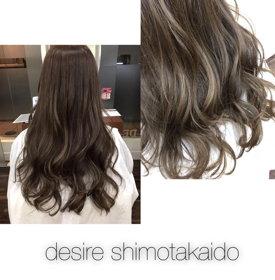 ロング カラー グレージュ ハイライトカラー イルミナカラー ハイライト 薄田 珠美のヘアスタイル