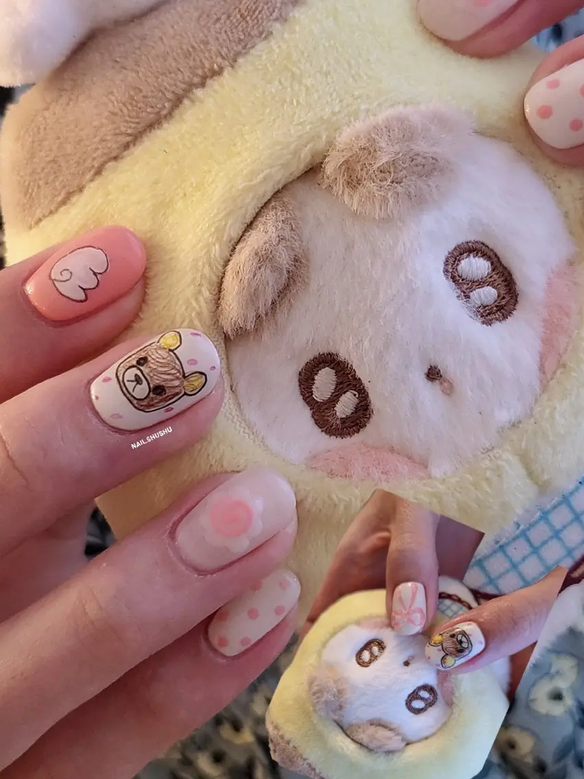 ネイル ハンドネイル 3dパーツ/流行り 👧shushu❤️のネイルデザイン