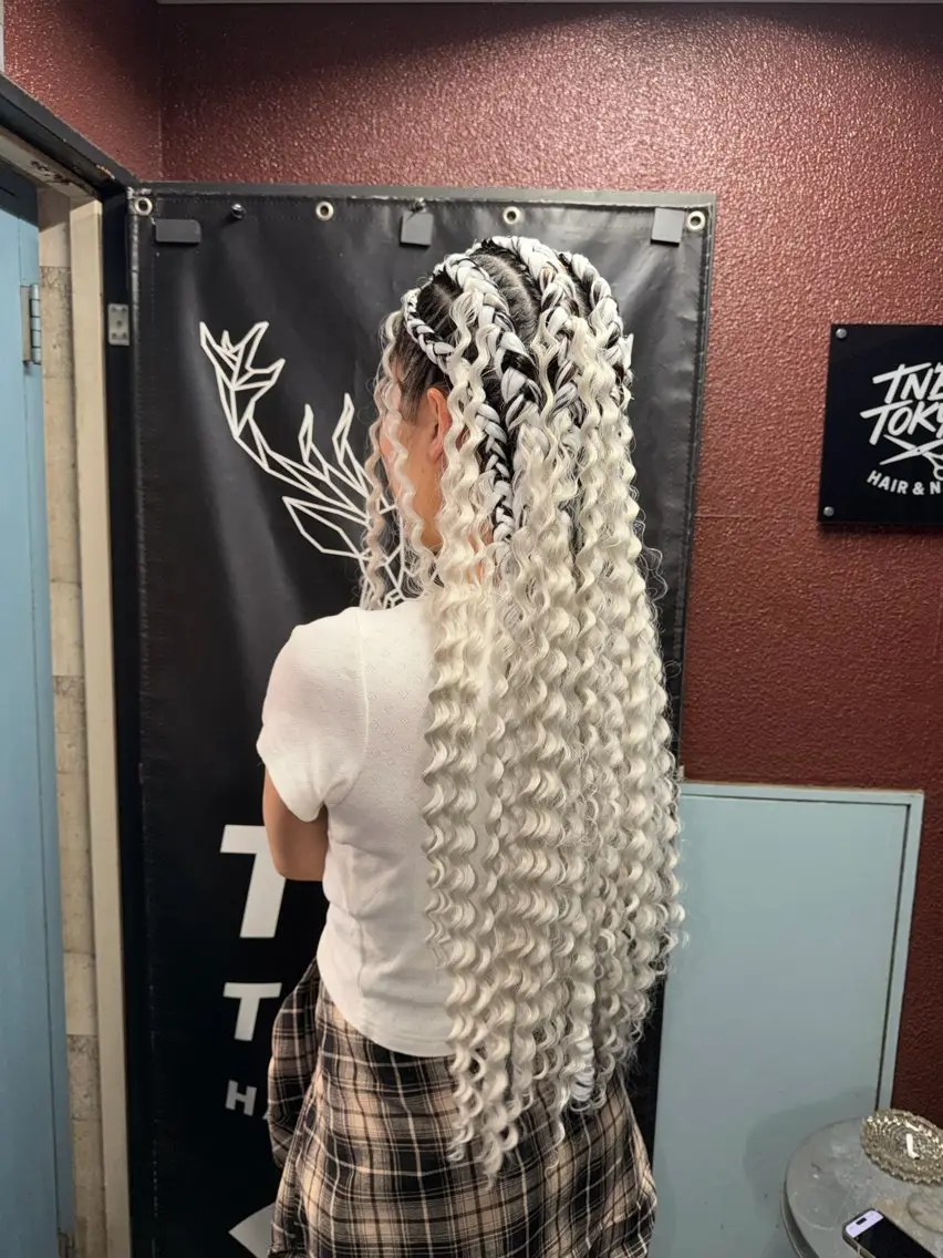 ヘアアレンジ ヘアセット エクステ/コーンロウ KURUMI⛓️🔥のヘアスタイル