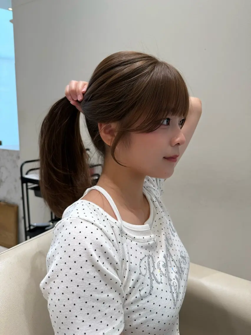 ロング カラー ベージュカラー 顔周りカット ♡ktwoかな /透明感カラーのヘアスタイル