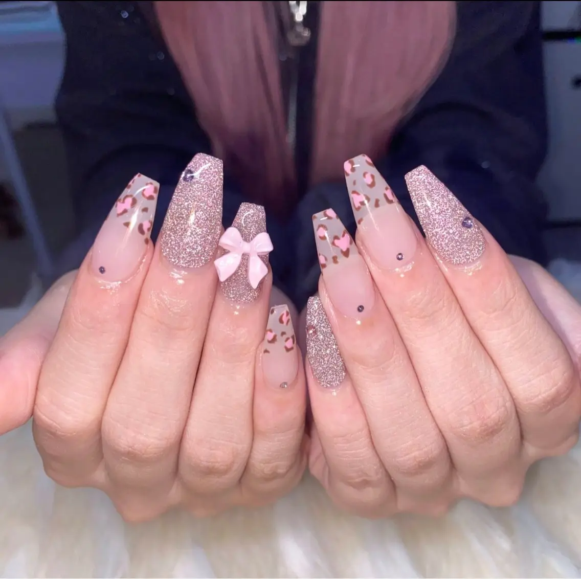 ネイル アニマル柄 長さ出し フラッシュネイル フレンチネイル ジェルネイル ハンドネイル Nail&eye Belire 新宿のネイルデザイン